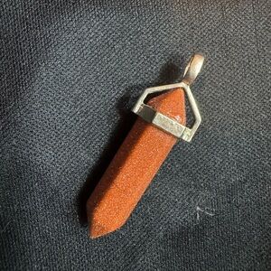 Elegant Silver and Sandstone Pendant Necklace